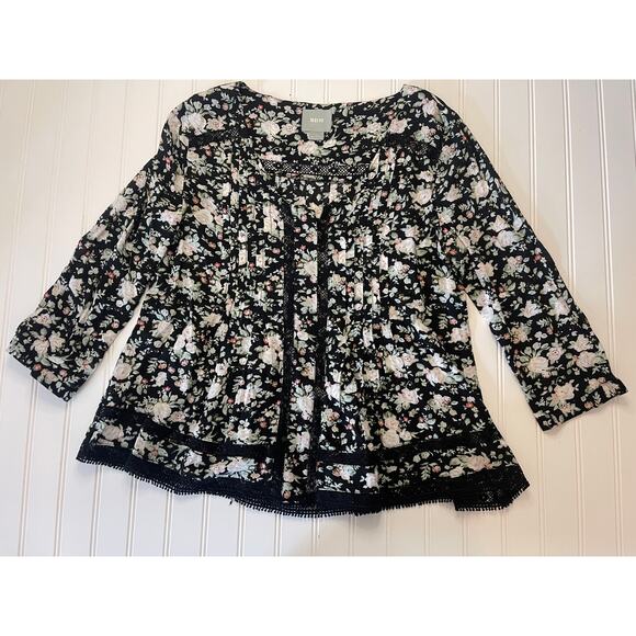 Anthropologie Maeve Celyn Floral Lace Peasant Top Blouse Flowy Size Womens 10 - Picture 4 of 11